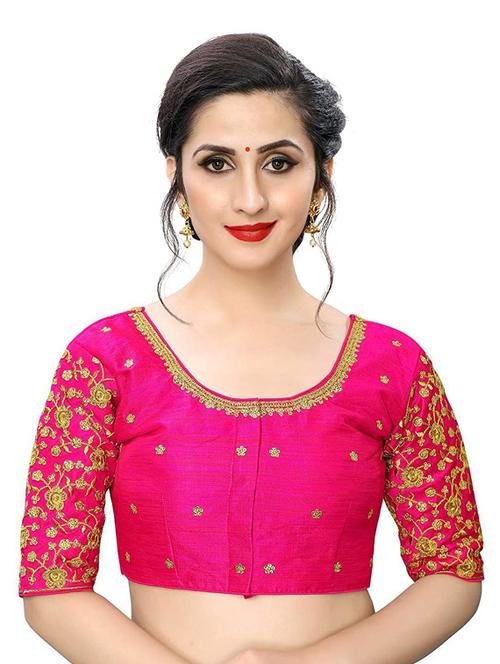 pink cotton blend regular blouse - 19639966 - Very Small Image - 1