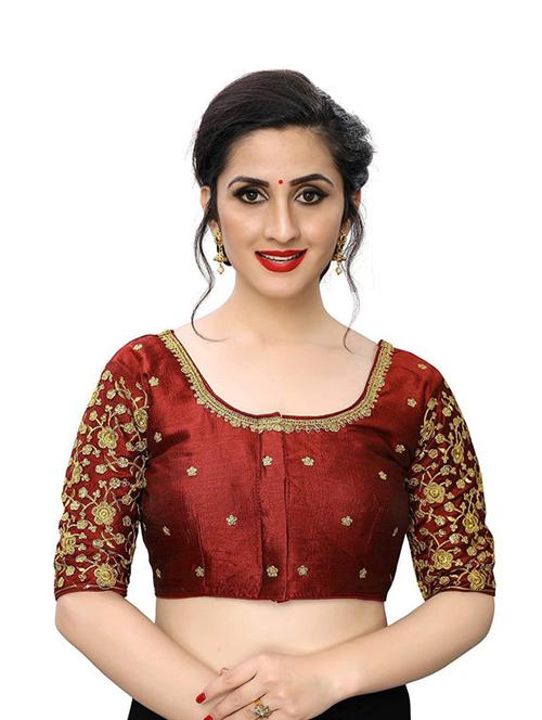 red cotton blend regular blouse - 19639984 - Very Small Image - 1