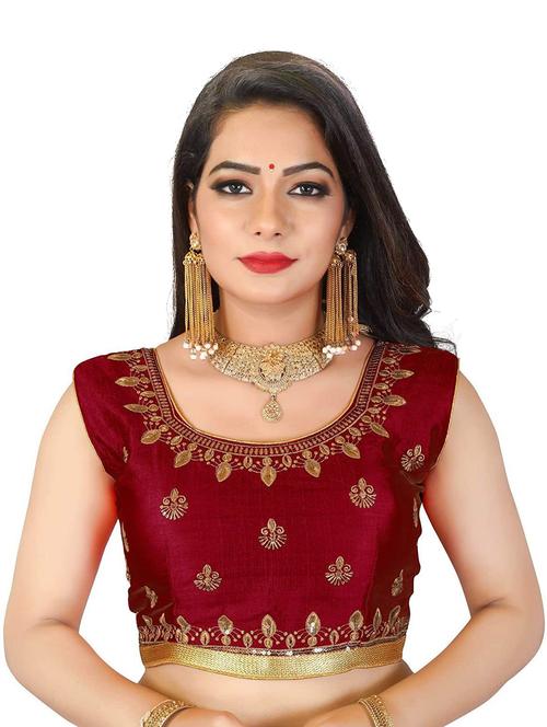 red cotton blend regular blouse - 19639998 - Very Small Image - 1