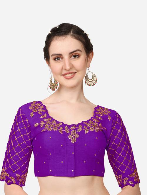 purple silk regular blouse - 19642432 - Very Small Image - 1