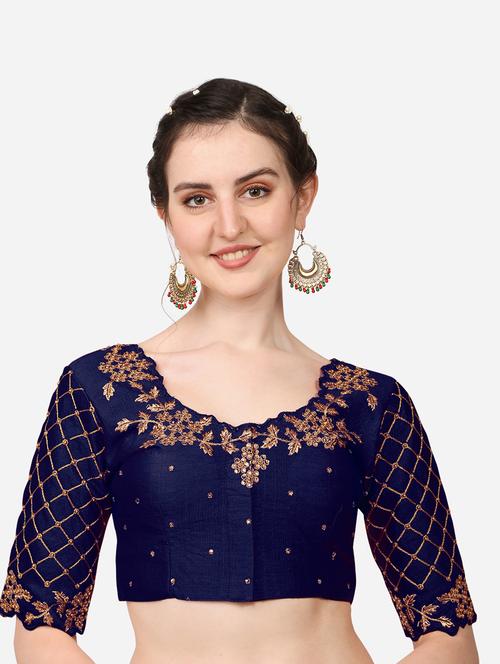 blue silk regular blouse - 19642449 - Very Small Image - 1