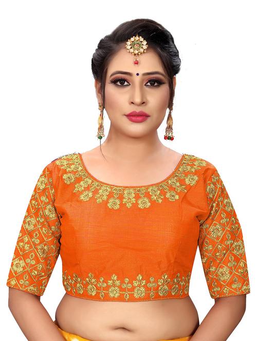 orange silk regular blouse - 19642545 - Very Small Image - 1