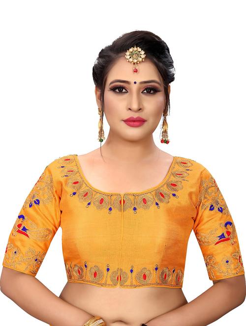 yellow silk regular blouse - 19642596 - Very Small Image - 1
