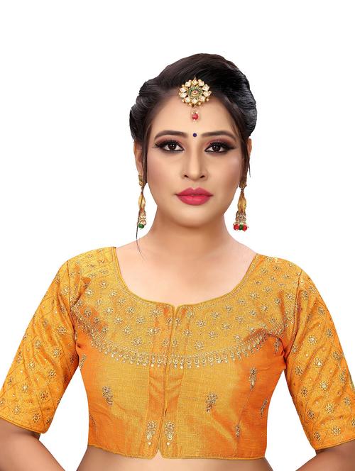 yellow silk regular blouse - 19642597 - Very Small Image - 1