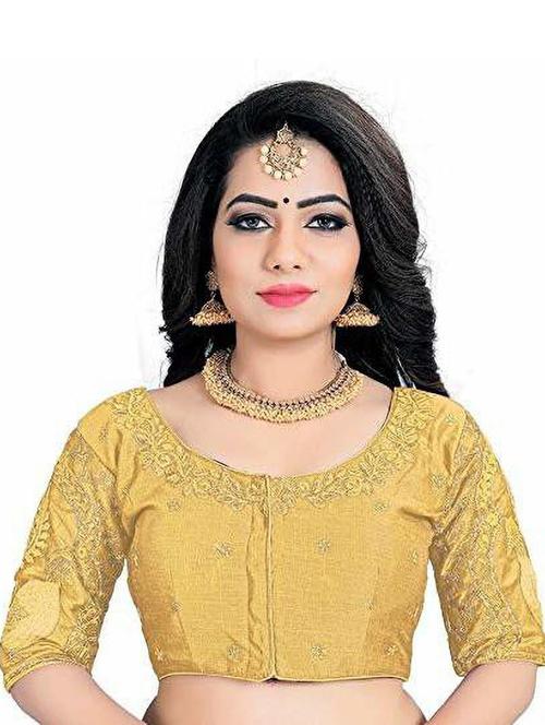 gold silk regular blouse - 19642675 - Very Small Image - 1