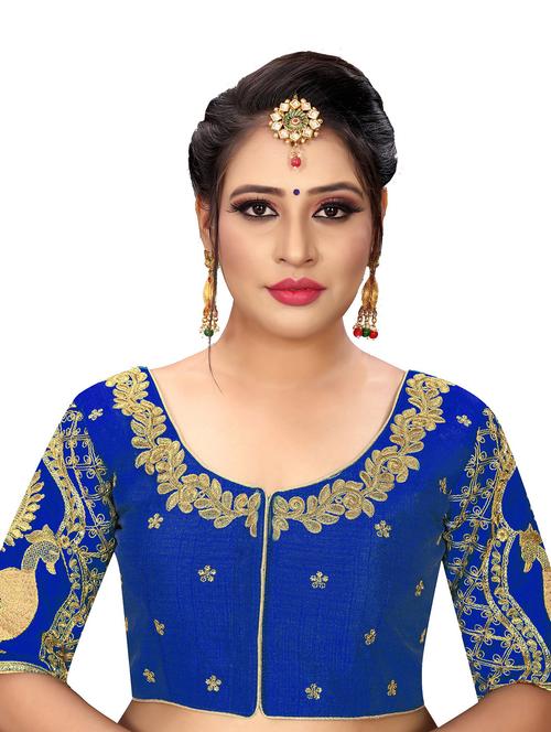 blue silk regular blouse - 19642747 - Very Small Image - 1
