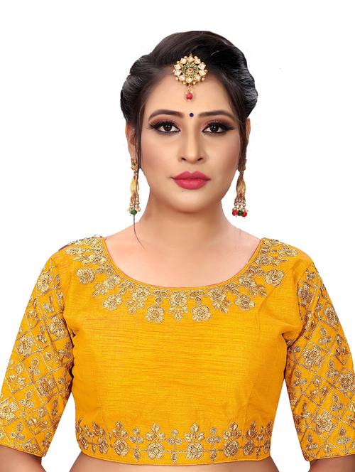 yellow silk regular blouse - 19642798 - Very Small Image - 1