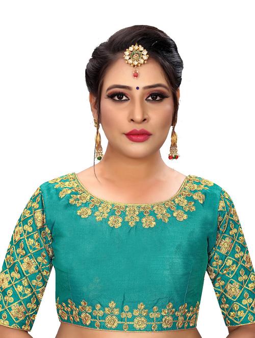 blue silk regular blouse - 19642816 - Very Small Image - 1
