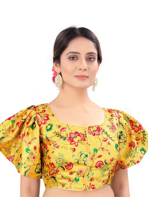 yellow cotton blend regular blouse - 19643002 - Very Small Image - 1