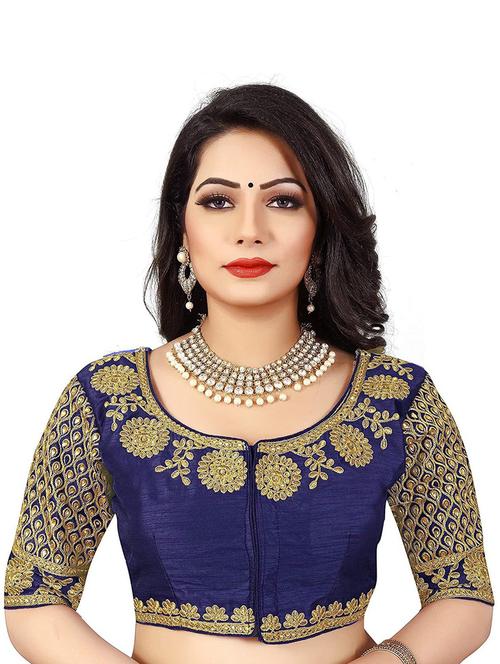 blue silk regular blouse - 19643036 - Very Small Image - 1