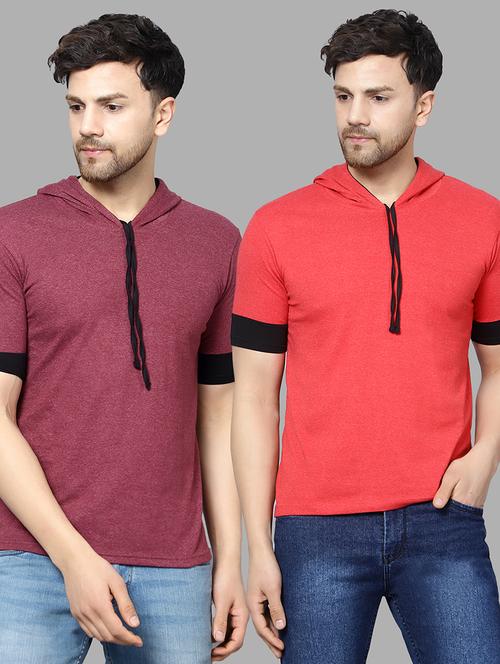 pack of 2 solid hooded t-shirt - 19643746 - Very Small Image - 1