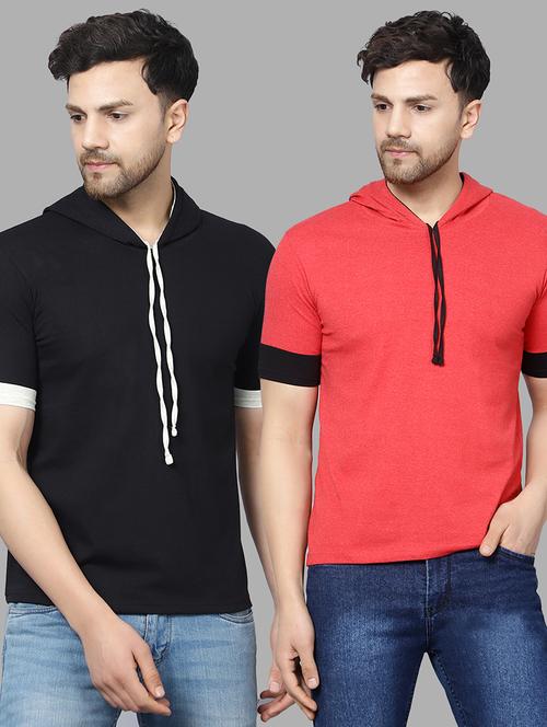 pack of 2 solid hooded t-shirt - 19643748 - Very Small Image - 1