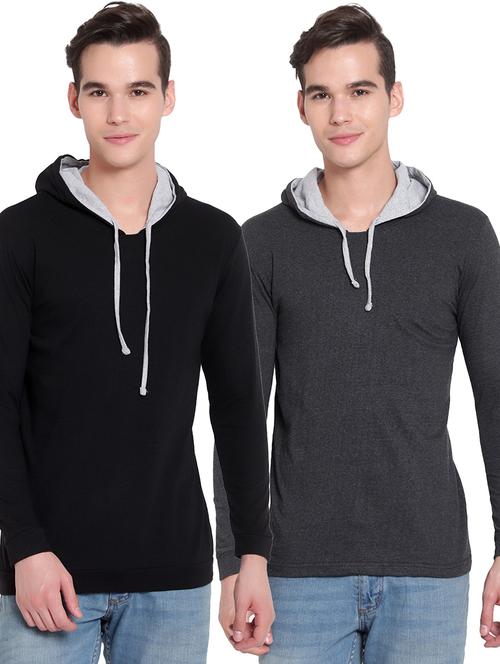 pack of 2 solid hooded t-shirt - 19643772 - Very Small Image - 1