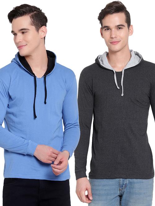 pack of 2 solid hooded t-shirt - 19643780 - Very Small Image - 1