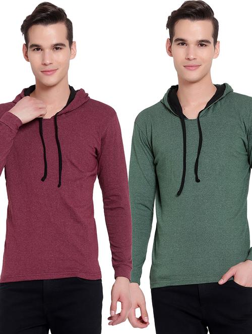 pack of 2 solid hooded t-shirt - 19643792 - Very Small Image - 1
