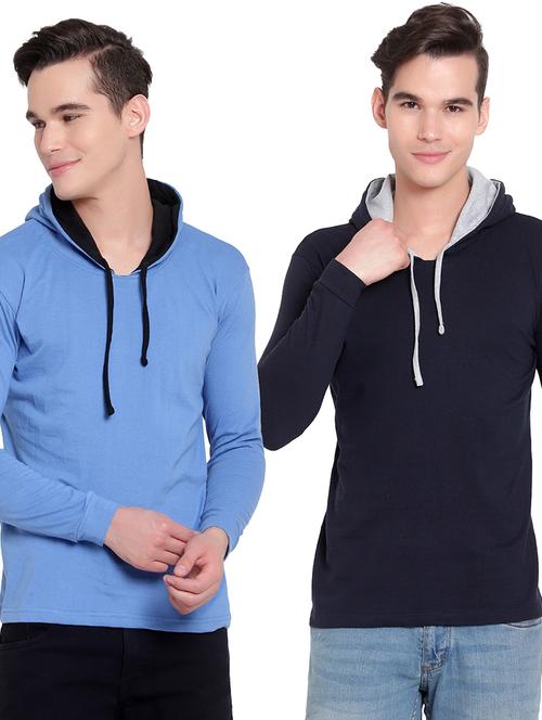 pack of 2 solid hooded t-shirt - 19643802 - Very Small Image - 1