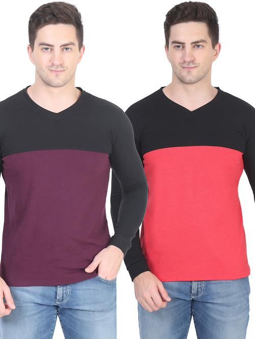 pack of 2 color block regular t-shirt - 19643860 - Very Small Image - 1