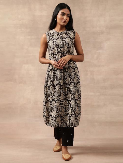 mandarin neck printed straight kurta - 19644130 - Very Small Image - 1
