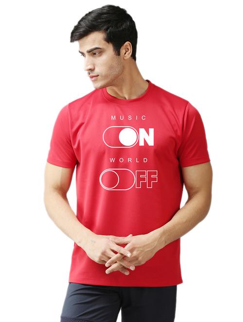 round neck front print regular t-shirt - 19644391 - Very Small Image - 1