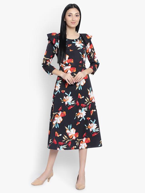 floral printed a-line dress - 19644546 - Very Small Image - 1