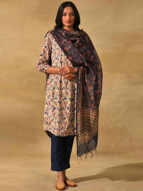 floral block print dupatta - 19644795 - Very Small Image - 1
