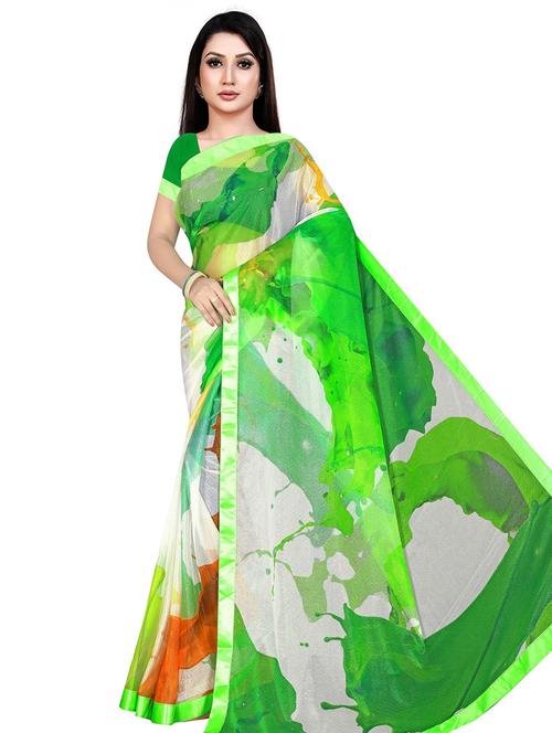 digital print plain saree - 19644890 - Very Small Image - 1