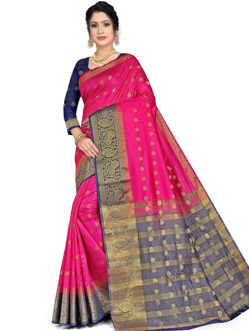 kanjivaram pink saree - 19645082 - Very Small Image - 1