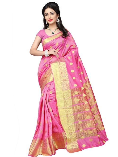 banarasi silk saree with blouse - 19645363 - Very Small Image - 1