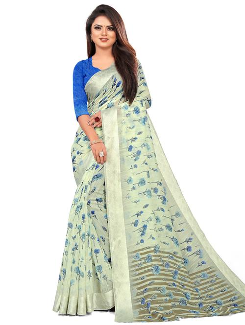 satin white saree - 19645435 - Very Small Image - 1