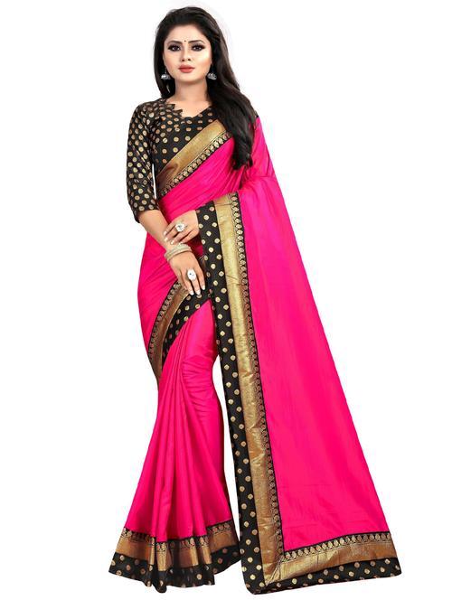 solid silk saree - 19645505 - Very Small Image - 1