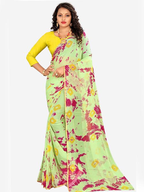 tie & dye saree with blouse - 19645543 - Very Small Image - 1