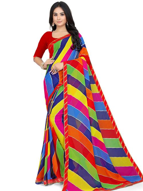 leheriya georgette saree - 19645673 - Very Small Image - 1