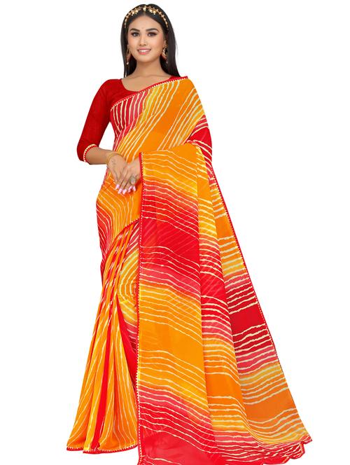 self design printed saree with blouse - 19645692 - Very Small Image - 1