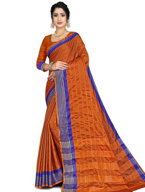 zari work woven saree with blouse - 19645702 - Very Small Image - 1
