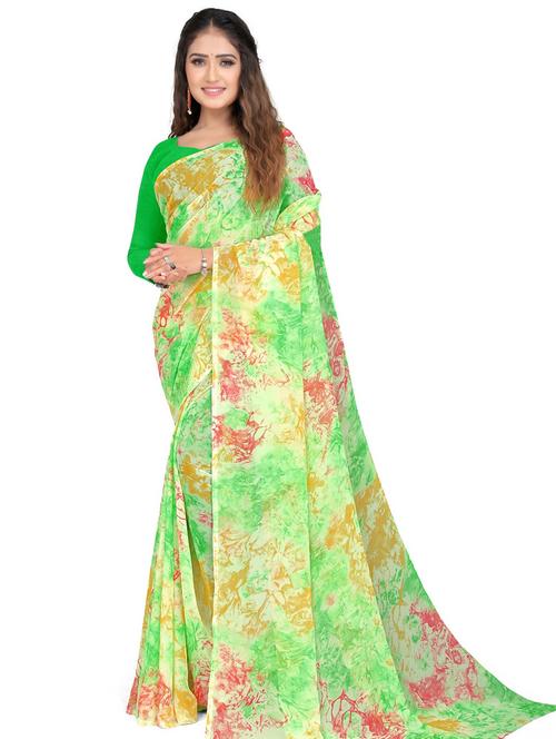 abstract printed saree with blouse - 19645726 - Very Small Image - 1