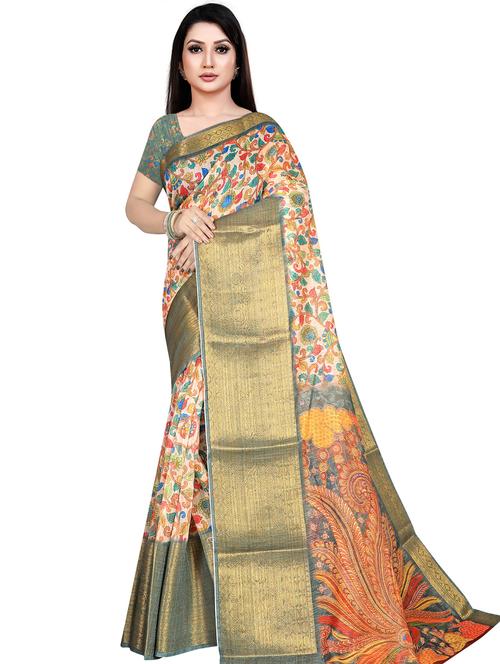 kalamkari printed saree - 19645762 - Very Small Image - 1