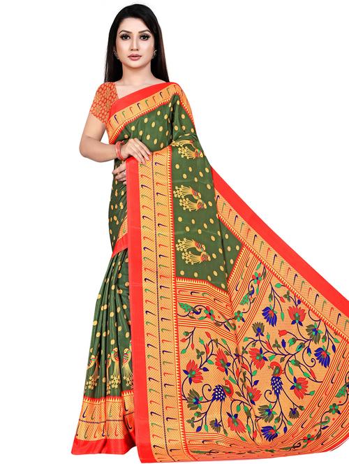 self design paithani saree with blouse - 19645801 - Very Small Image - 1