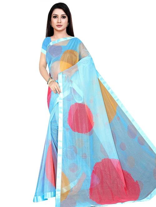 abstract printed saree with blouse - 19645804 - Very Small Image - 1