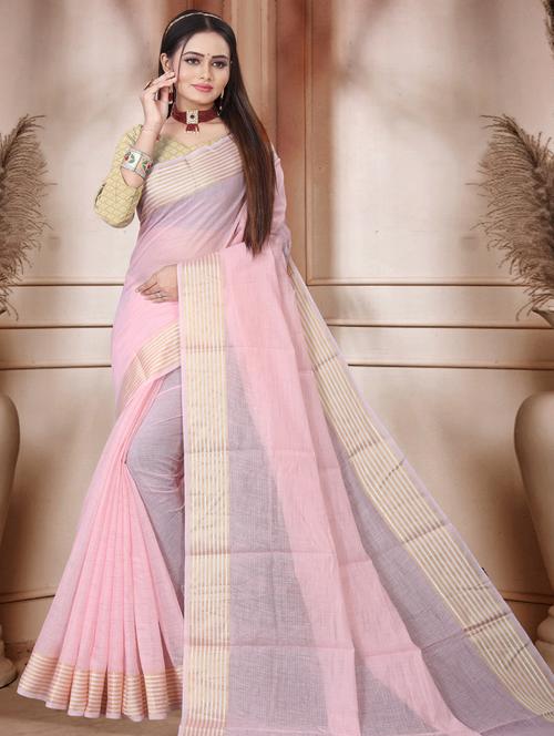 stripes kota doria saree with blouse - 19645886 - Very Small Image - 1