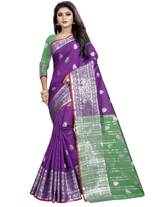 zari work woven saree with blouse - 19646003 - Very Small Image - 1