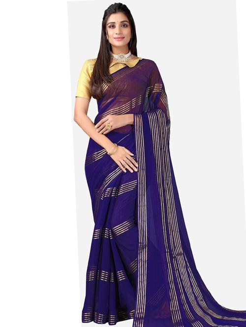 solid printed saree - 19646024 - Very Small Image - 1