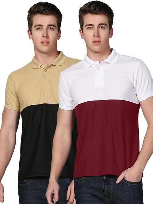 pack of 2 color block polo t-shirt - 19646074 - Very Small Image - 1