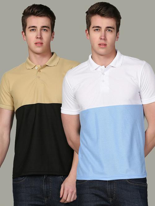 pack of 2 color block polo t-shirt - 19646076 - Very Small Image - 1