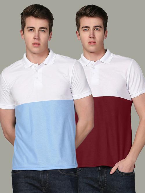 pack of 2 color block polo t-shirt - 19646084 - Very Small Image - 1