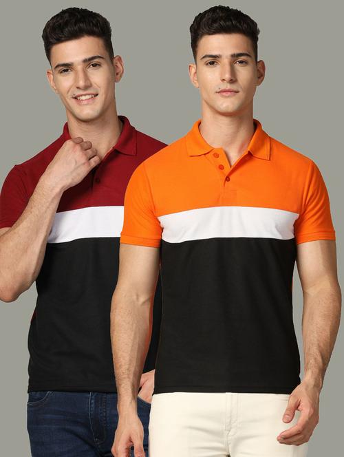 pack of 2 color block polo t-shirt - 19646124 - Very Small Image - 1