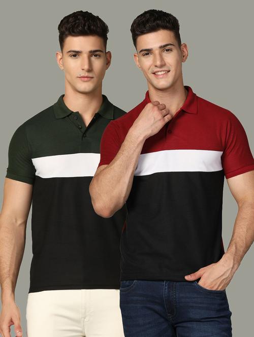 pack of 2 color block polo t-shirt - 19646125 - Very Small Image - 1