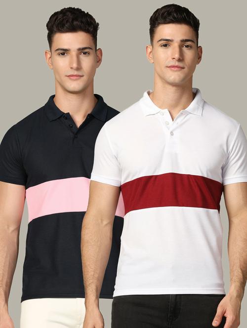 pack of 2 color block polo t-shirt - 19646156 - Very Small Image - 1
