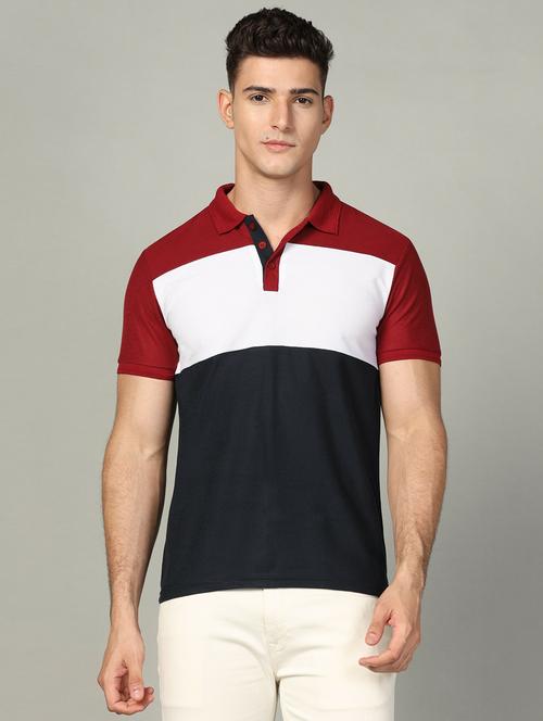polo neck color block regular t-shirt - 19646172 - Very Small Image - 1