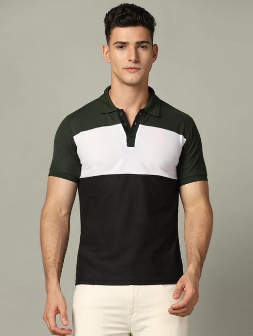 polo neck color block regular t-shirt - 19646173 - Very Small Image - 1
