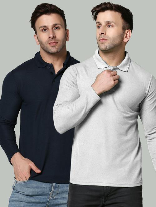 men multi color slim fit pack of 2 solid polo t-shirt - 19646326 - Very Small Image - 1